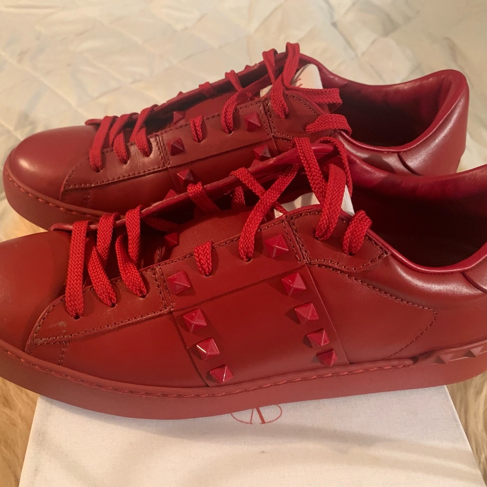 VALENTINO RED ROCK STUDDED SNEAKERS. - Picture 4 of 6